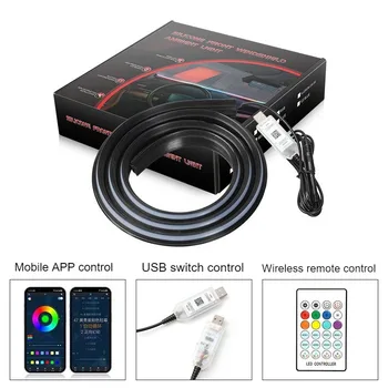 Luce LED Decorativa per Interni Auto 1.5M, Illuminazione Atmosfera USB Plug and Play con Telecomando e APP