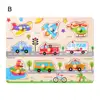 Wooden Puzzle Kids Shape Puzzle Educational Wooden Peg Puzzle Board for Toddlers Sea Numbers Alphabet Fruits Dinosaurs Shapes 3