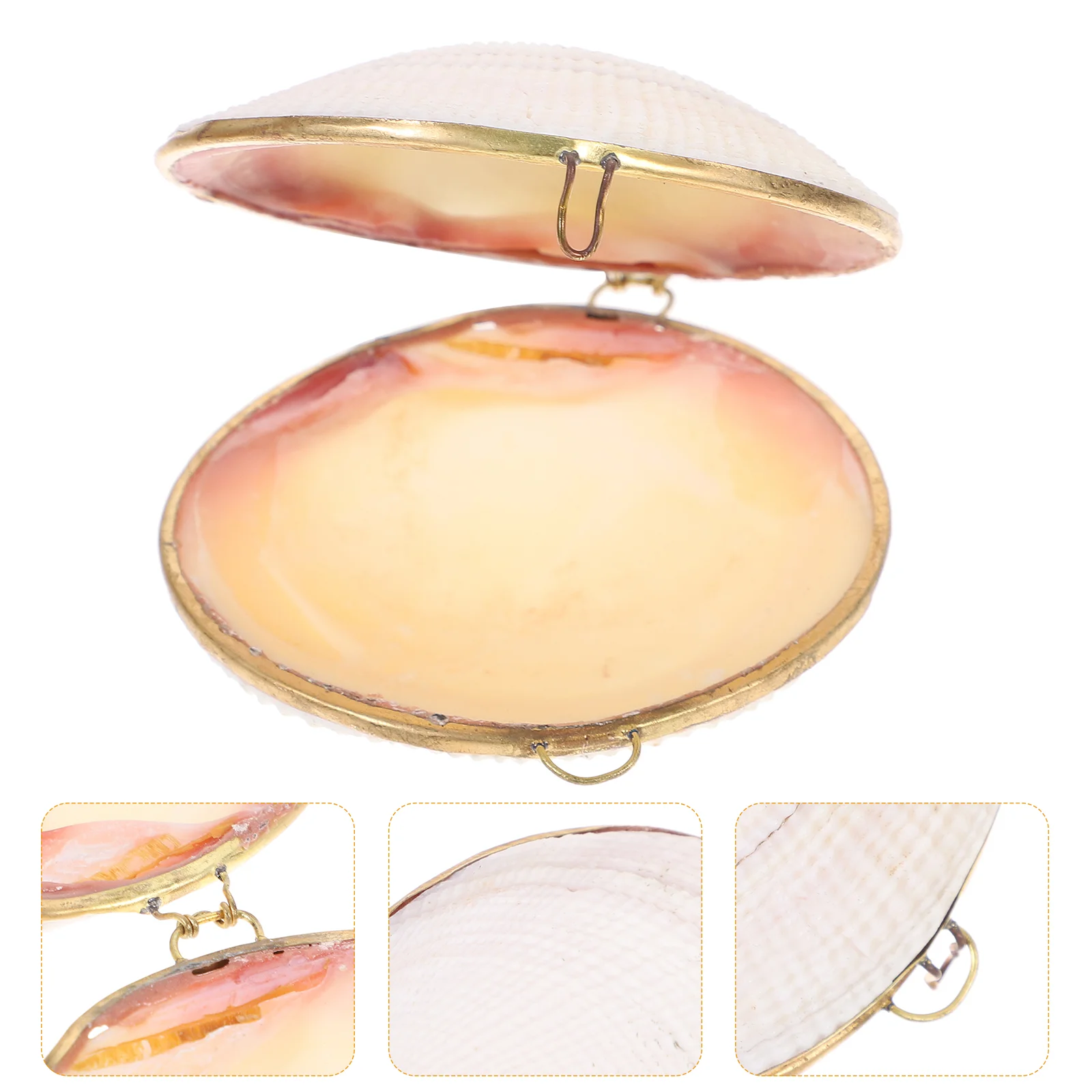 

Natural Shell Jewelry Bag Jewelry Box Wedding Engagement Ring Box Earrings Necklace Bracelet Display Gift Box(Random Color)