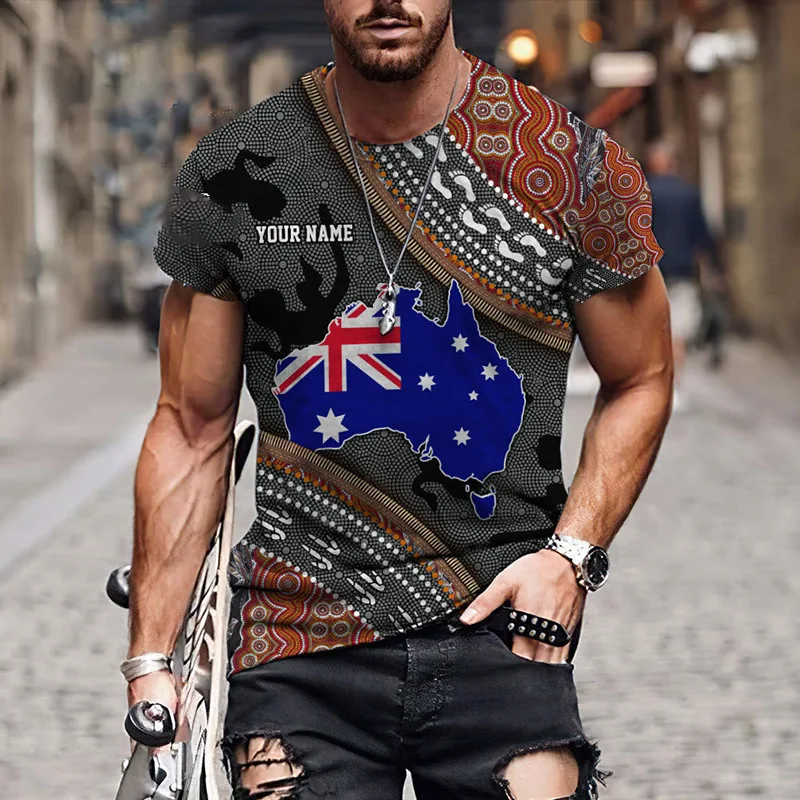 

Unisex Australia Graphic 3D Print Mens T-Shirts for Men Clothing Oversized Tees Summer Casual Short Sleeve Tops Personality