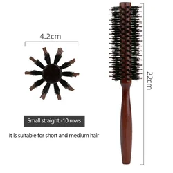 Boar Bristle Wooden Hair Brush | Anti - static Curly Hair Styling Tool (10 rows S)