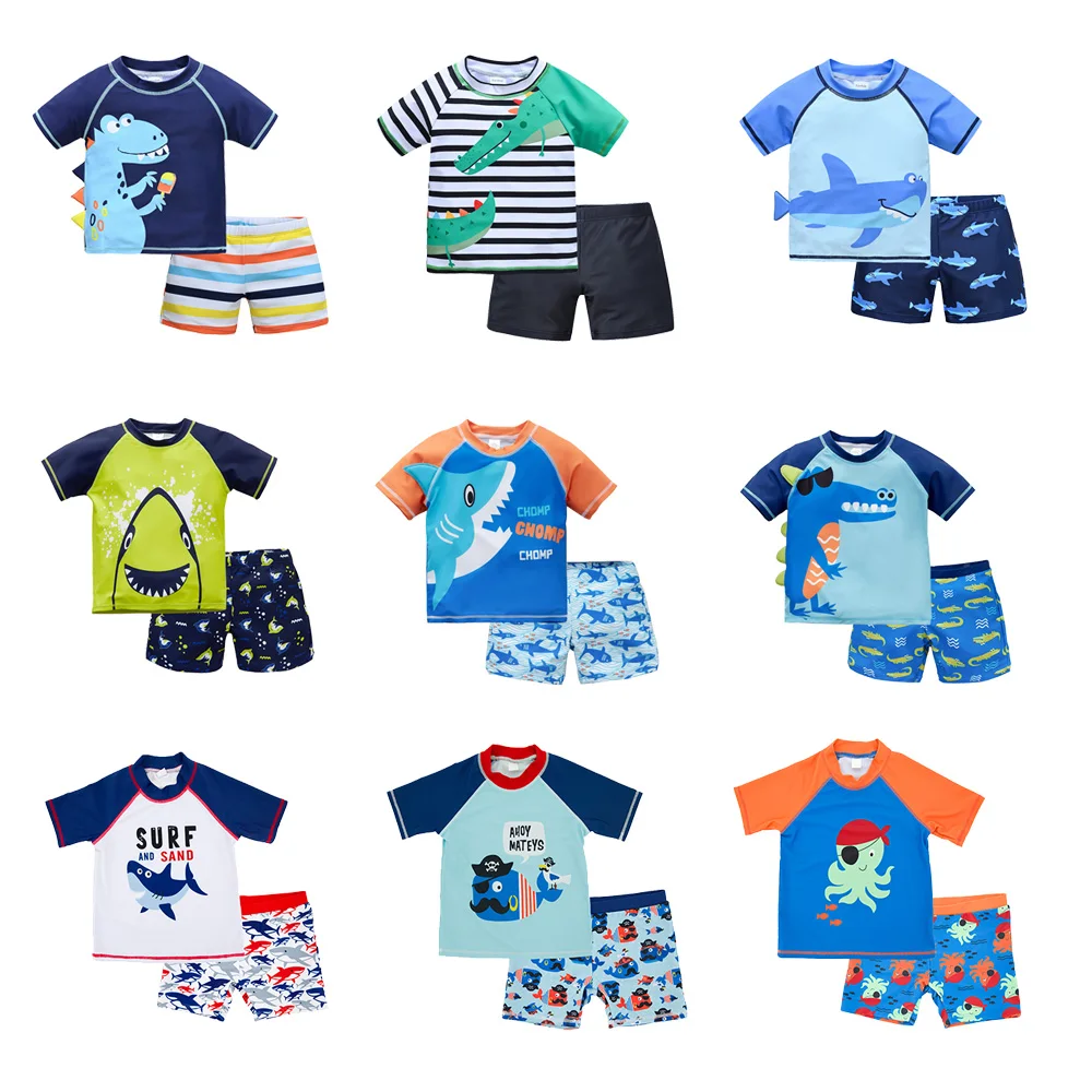 

Swimsuit Boys Summer Baby Swimwear Shark Dinosaur Bathing Suit for Boy 2 Pcs Toddler Surfing Diving Suit Children's Rash Guard