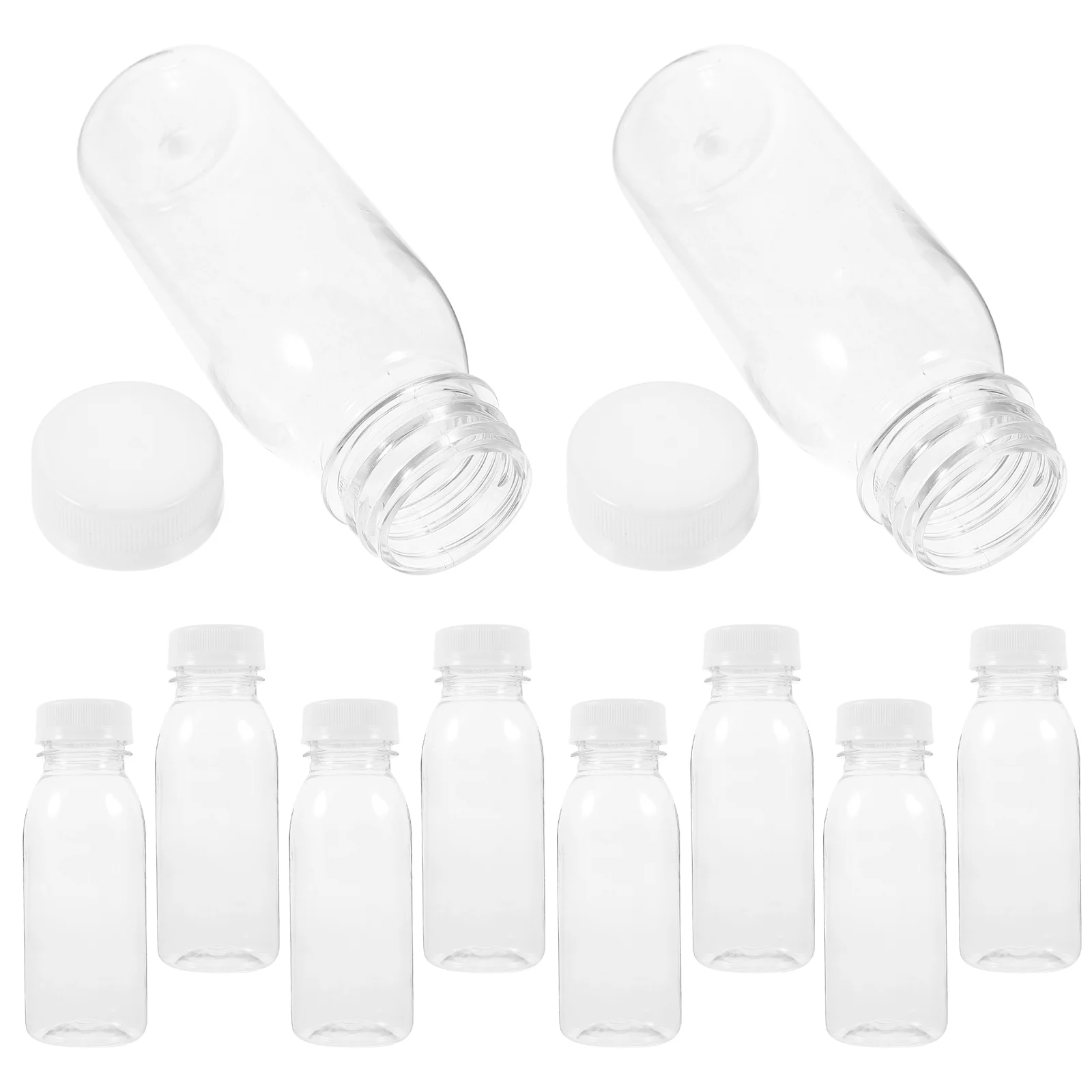 

250/250/300/350ml Transparent Water Bottle Plastic Juice Bottle PET Milk Beverage Bottle With Lid Camping Hiking Drinkware