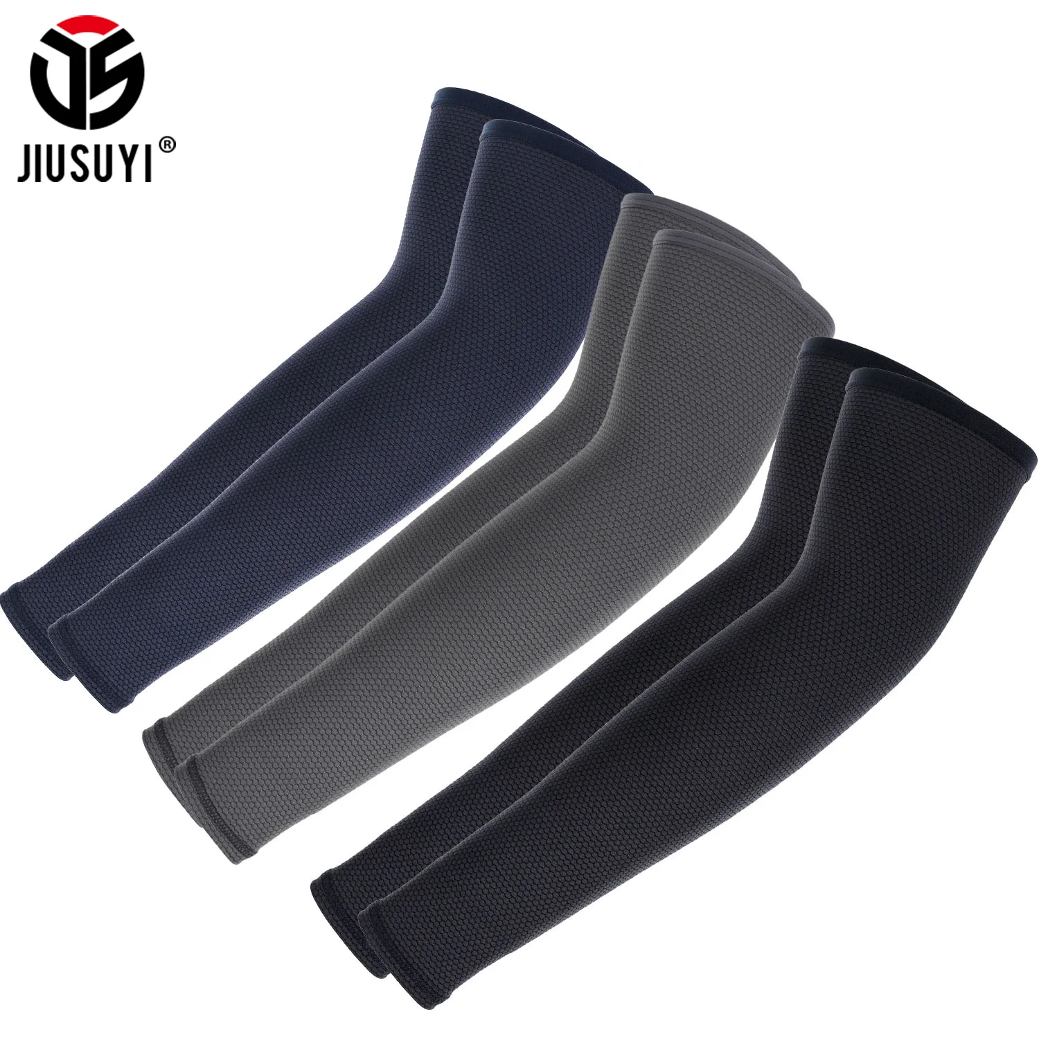 Cooling Arm Sleeves Cover Sports Running UV Sun Protection Outdoor Fishing Cycling Basketball Elastic Cuffs Arm Warmers 1 Pair