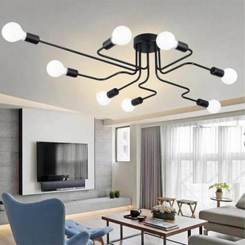 Room Ceiling Chandeliers | Iron Chandeliers Lamps - Nordic Retro Led Aliexpress