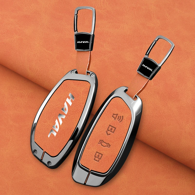Premium Zinc Alloy Car Key Case with Keychain Attachment