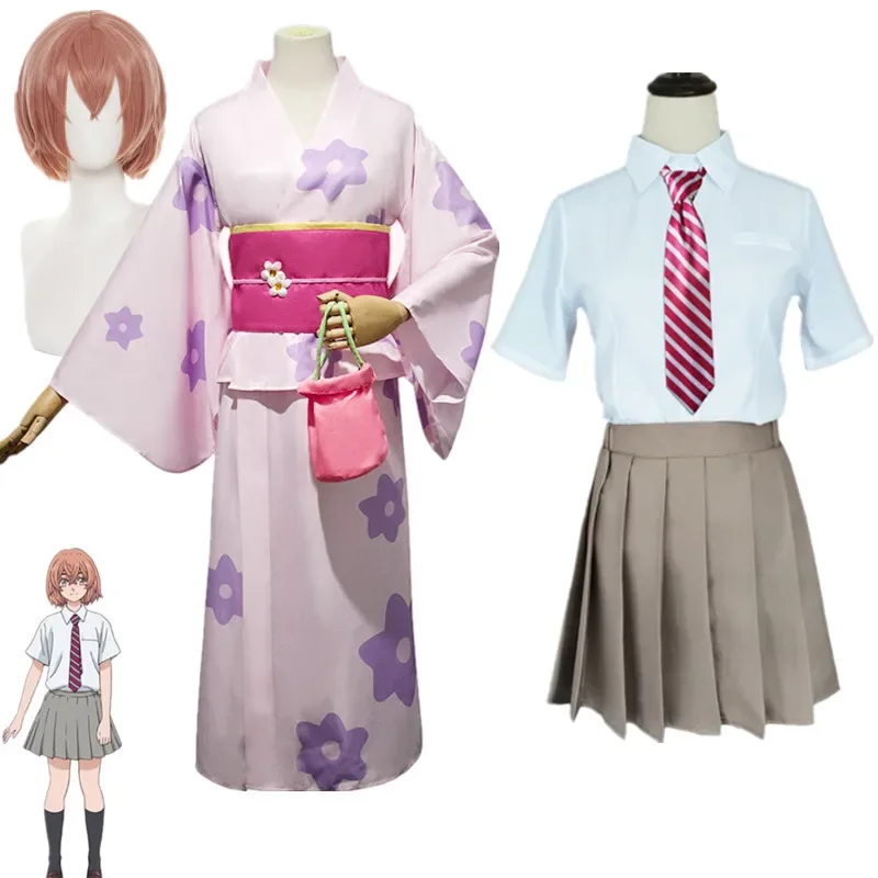 

School Outfits Shirt Skirt Socks Suit Halloween Clothes Anime Tokyo Revengers Tachibana Hinata Cosplay Costume Women Kimono