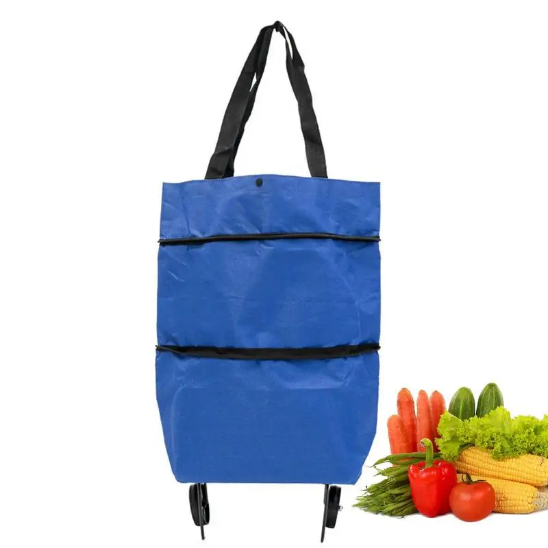 

Shopping Bag With Wheels Folding Shopping Pull Cart Trolley Bag With Wheels Foldable Shopping Bags Buy Vegetables Organizer