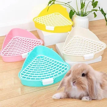 Toilette per piccoli animali domestici Vassoio per lettiera per piccoli animali ad angolo per criceti, porcellini d'India, furetto, gerbia, cincillà, toilette per piccoli ratti