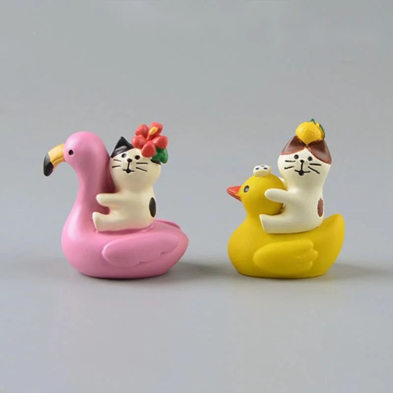 

Zakka Japan Little Yellow Duck Flamingo Office Decoration Bookshelf Ornaments Mini Statue Resin Craft Toys Collectible Gifts