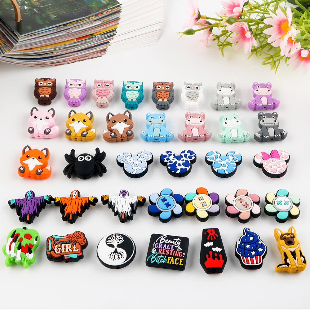 

Kovict 50-200Pcs New Collie Silicone Beads Food Grade yin-yang Silicone Bead Jewelry Making DIY Bracelets Necklace Accessories
