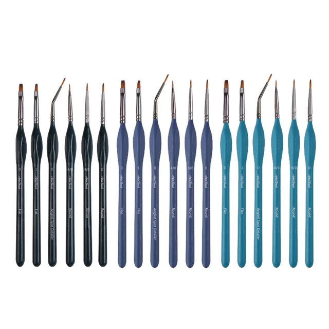 Fine Detail Paint Brush Set for Acrylic & Oil Painting - 6pcs - Thin Tip  Brushes