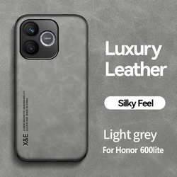 Luxury Magnetic PU Leather Phone Case with Built - in Metal Plate Protection for Honor 600 Lite (Light grey)