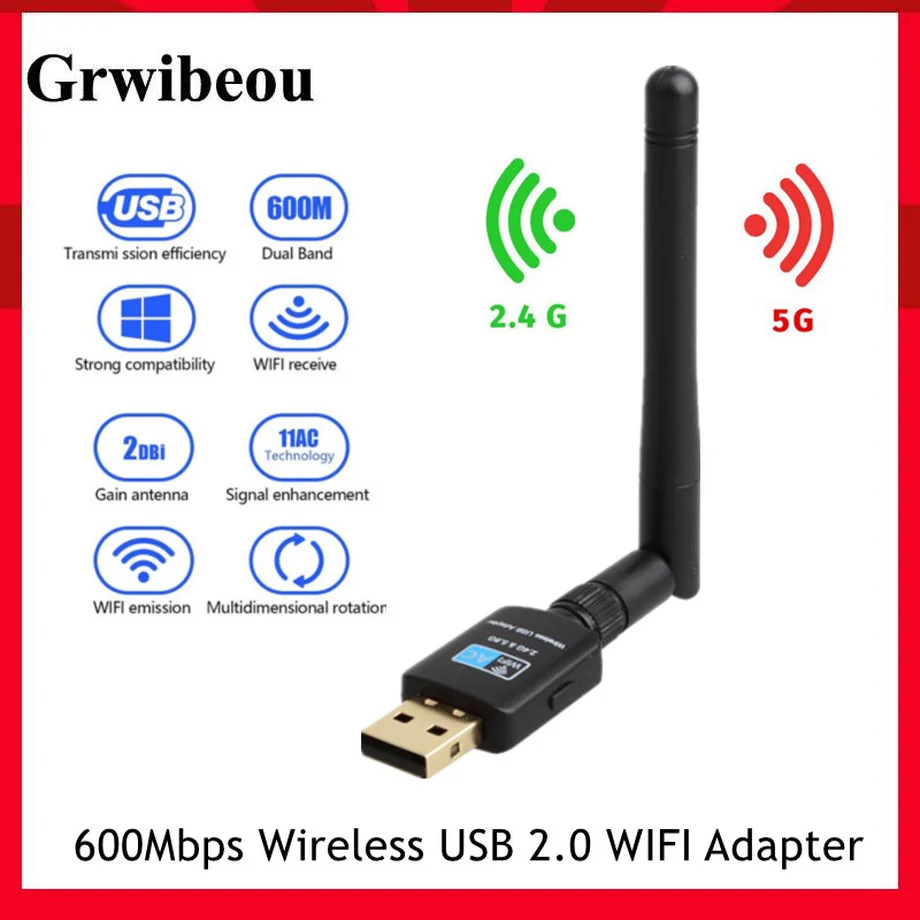 600MbpsWiFiBluetoothWirelessAdapterUSBAdapter24GBluetoothV40