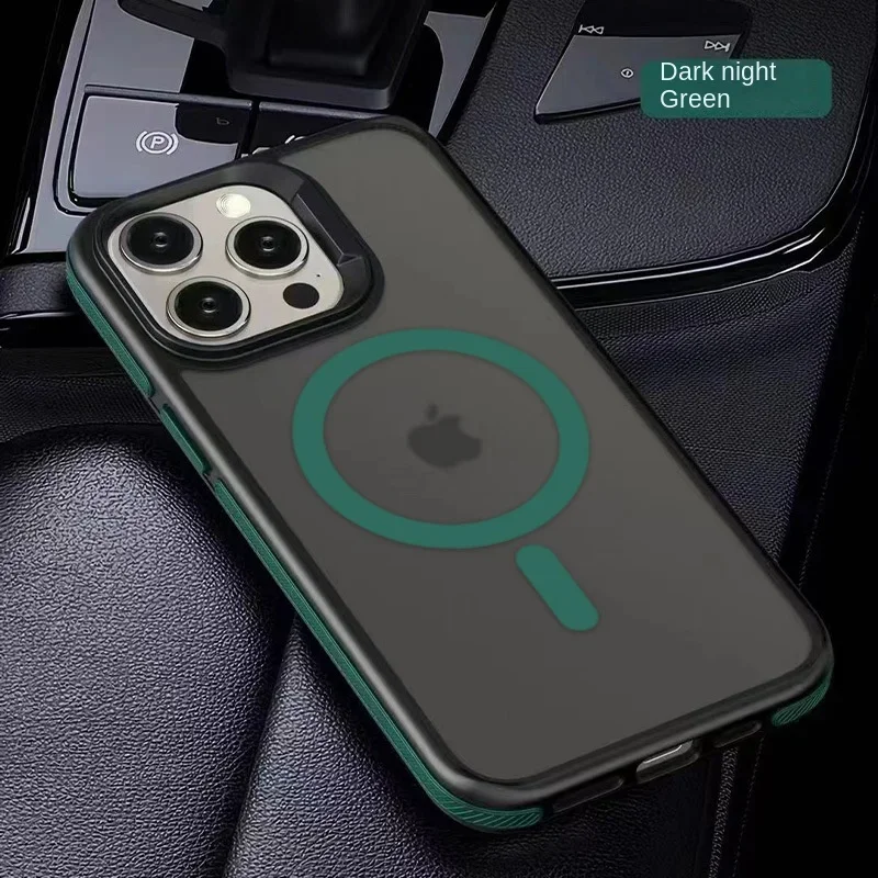Magnetic Luxury Matte Translucent Shockproof Armor Case with MagSafe Compatibility