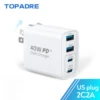 40W 4 Port USB Charger Type C Fast Charge Mobile Phone Adapter For iPhone Samsung Xiaomi Huawei Quick Charge Wall Charger