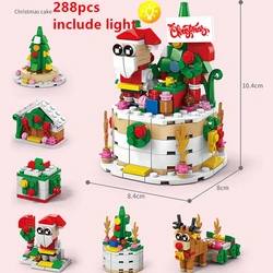 Festive Holiday Train and Village Building Blocks Kit (No Box 288pcs)