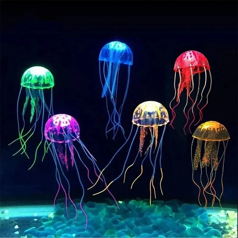 Fish Aquarium Aquarium Decoration Glowing Silicone Fake Jellyfish Artificial Ornaments For Aquarium Fish Tanks Landscaping Decoration