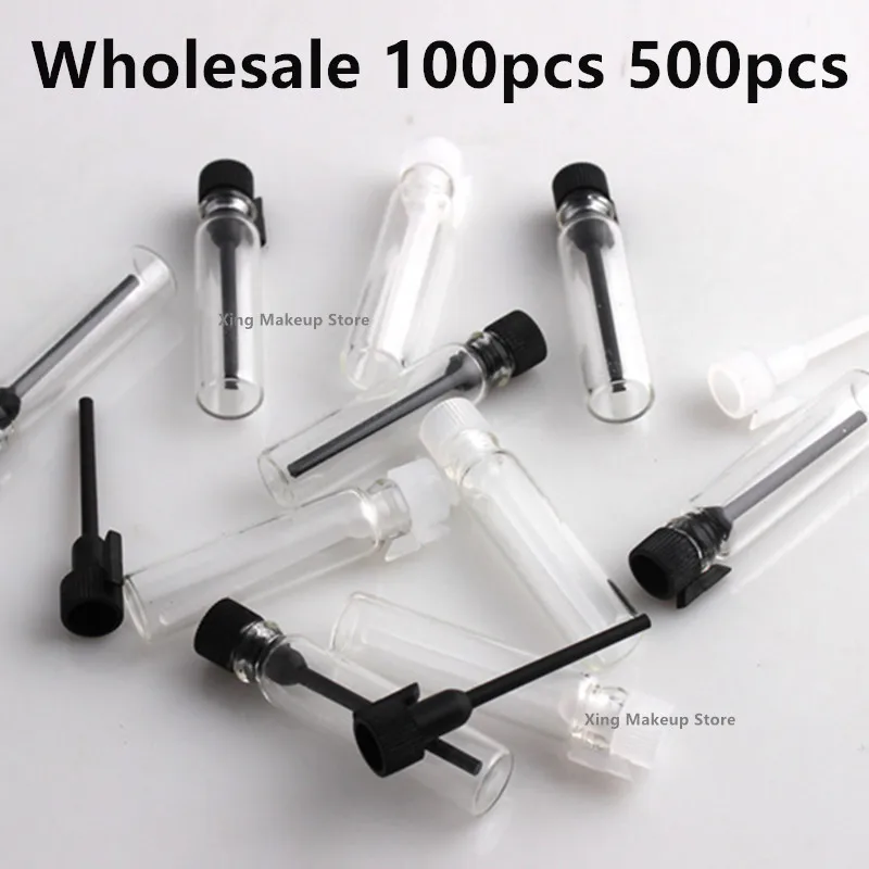 Wholesale 100/200/500PCS 1ML 2ML Mini Empty Glass Perfume Bottlle Travel Liquid Fragrance Test Tube Trial Bottle Sample Vials 4#