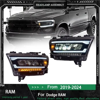 Pair of Car Headlight Assembly for Dodge Ram 1500 2019-2024 Car Front Light Plug&Play Auto LED Head Lamp System