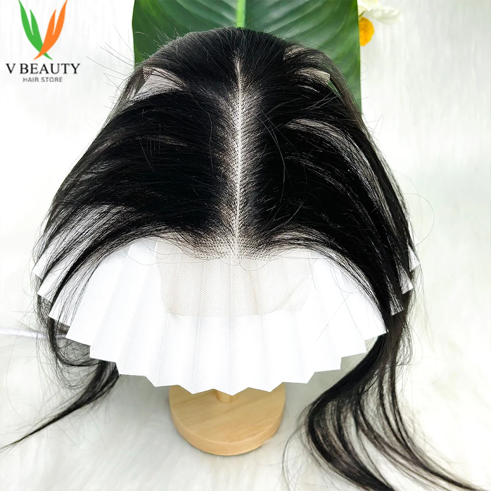 V Beauty Hair Super Big Lace Frontal 13X4 5X5 2X6 Transparent Lace Closure Invisible Melt Skin Raw Human Hair Straight 180%