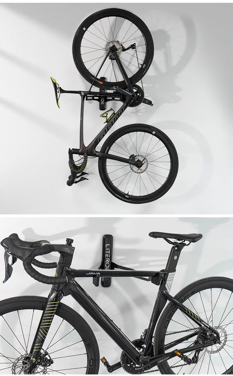 LITERIDE Fahrrad-Wandhalterung, horizontal, MTB, Rennrad, Aufhänger, Haken, Halter für Garage, Innenaufbewahrung, Fahrradzubehör – Detail 14