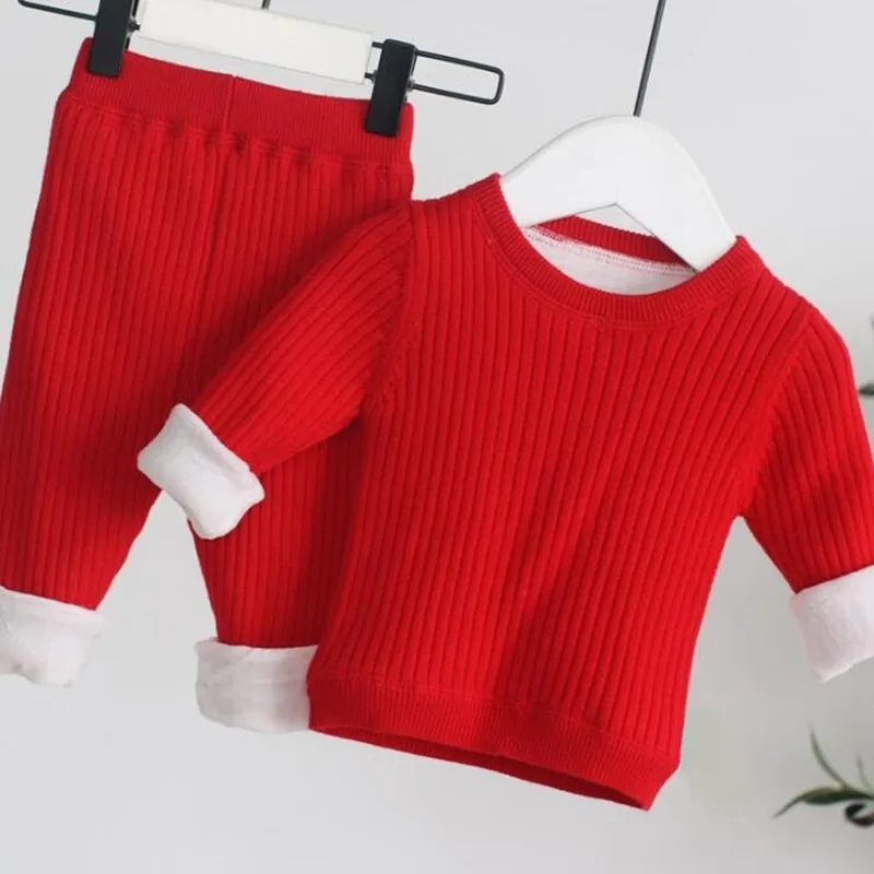 

Thick Warm Winter Baby Toddler Girl Boy Clothes Kids Girls Boys Clothes Sets Children's Clothing Sweater + Pants 2 Piece Suit