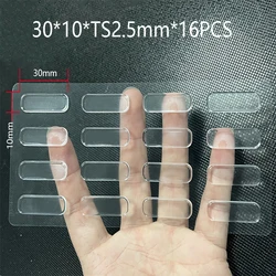 100PCS Clear Silicone Self-Adhesive Bumper Pads - Wall, Furniture & Door Protection (30X10X2.5mm 16pcs)