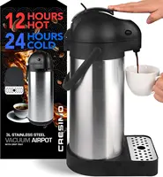 Coffee Dispenser with Pump & Tray - 101oz/3L Coffee Carafe with Pump - 12 Hours Hot Coffee Dispenser for Parties -Coffee 1