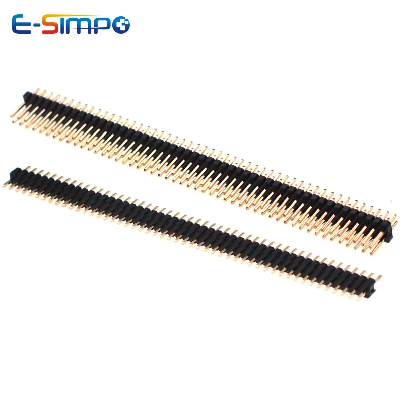 10개 1.0mm 1.27mm 2.0mm 2.54mm 핀 헤더 더블 로우 남성형 1/240P 분리형 PCB 보드 커넥터 스트립 핀헤더 1*2/2P 4P 6-40p