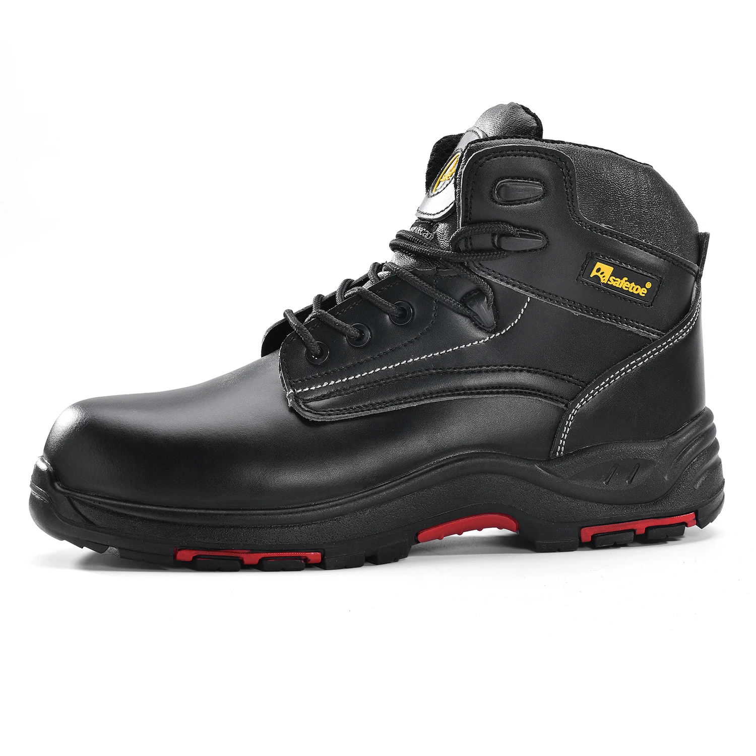 Safetoe Safety Mens Work Boots Wide Steel Toe Cap Anti-Static Breathable Full Grain Leather