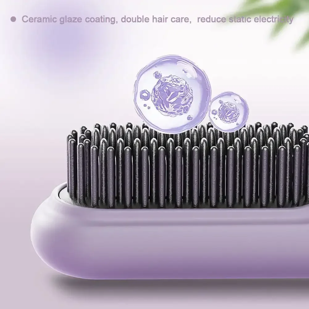 Hair Straighteners Wireless Mini Hair Curler Hot Comb Dryer Straightening Brush Styling Appliances Hot Comb Straightener