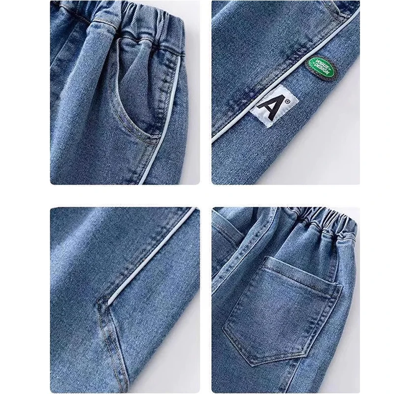 Spring Boys Casual Jeans Pant Korean Fashion Straight Leg Pants Kids Pants 3-12 Yrs Toddler Boys boys pants kids pants