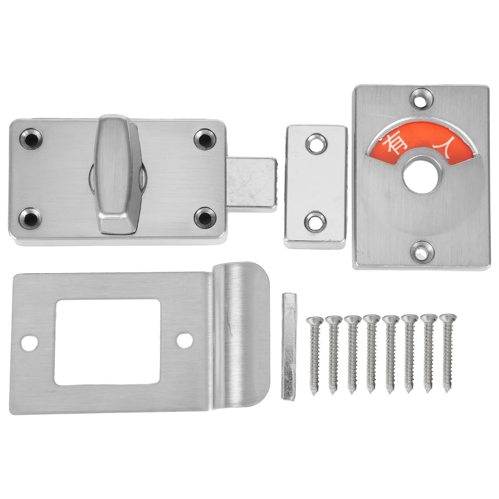 

Aluminum Alloy Partition Door Lock Bathroom With Red Green Indicator Lock Public Toilet WC Dressing Room Hardware Latch