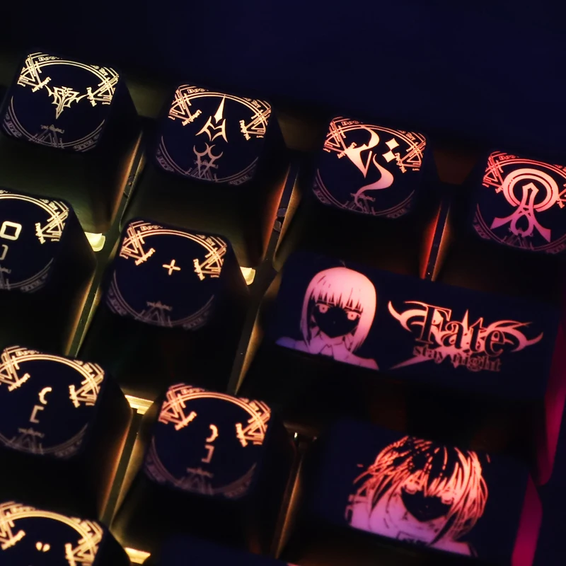 Chaves Conjunto para Fate Stay Noite Sabre Teclado Mecânico Keycaps para Corsair K70 K95 Razer Cereja High-end Backlit 104 - Imagem 3