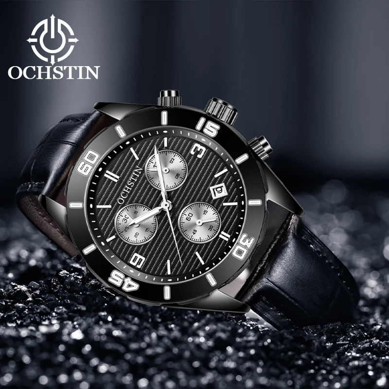 OCHSTIN Hot Model 2024 Mariner Series Atmosphere Simple Waterproof Watch Multifunction Quartz Movement Men's Quartz Watch