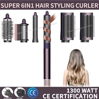 220V bigoudi 6In1 Multi Hair Styler fer à friser brosse à Air chaud 20/30mm baril à friser automatique brosse à lisser douce HairDrye 1