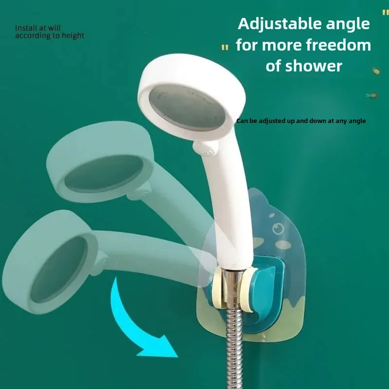 Cartoon Shower Head Holder Adjustable No Drilling Required Children's Shower Riser Suction Cup Base Stand For Bathroom Showers