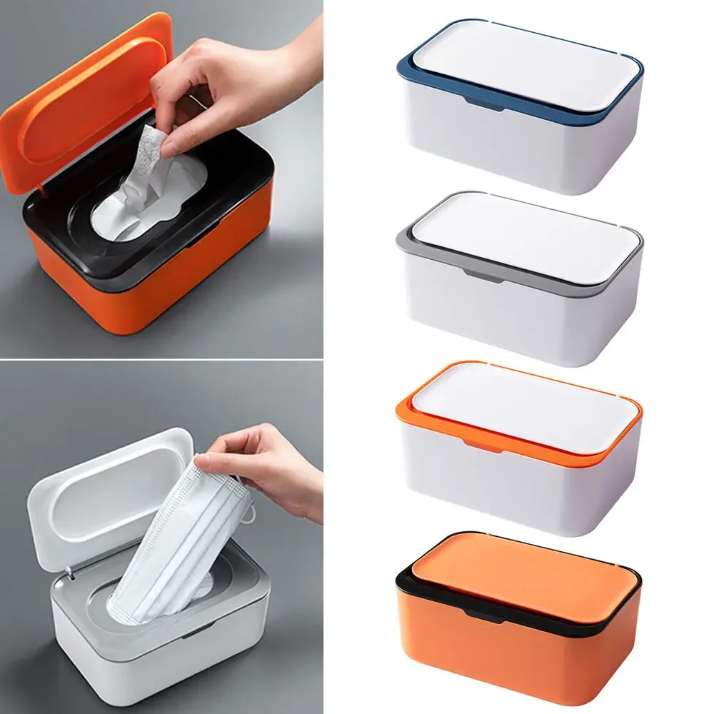 1Pcs Dustproof Wet Tissue Box with Lid Baby Nappy Wet Tissue Storage Holder Dispenser for Home Car Office Paper Organizer wet wipe case,baby wipe case,wet wipes case,tissue dispenser,tissue box,wet wipes box