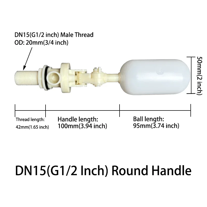 1pc Automatic Water Float Valve Water Level Controller Plastic Float Ball Valve For Livestock Bowls Horse Cattle Dog Cat