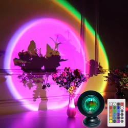 Sunset Projection LED Lamp with Remote - 16 - Color Ambient Night Light for Photography, Parties, and Home Decor (RGB)