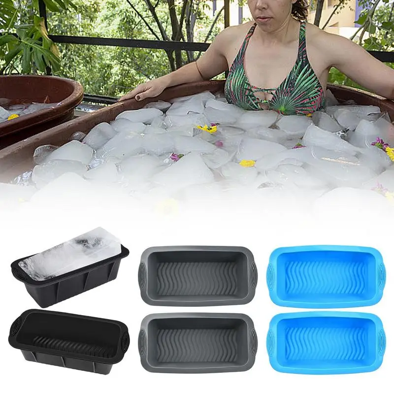 

2Pcs Extra Large Ice Molds For Ice Bath Silicone Ice Cube Block Mold 4.7lb Reusable Big Ice Cube Crafting Giant Ice Cubes Mold