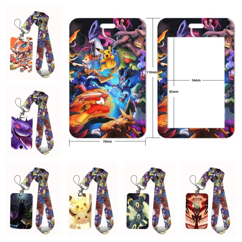 Original PVC Card Holder Peripherals ID Card Cover Lanyard Protective Case Student Hanging Neck Bag Gifts