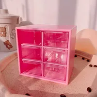 Six grid desktop storage box, small drawer, mini tent, cute dormitory shelf storage box, six grid storage box 1