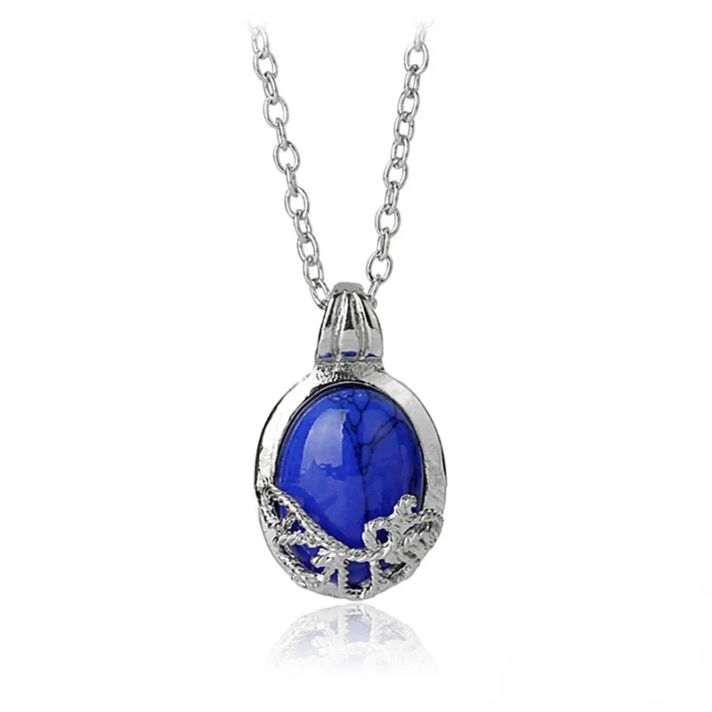 Film The Vampire Diaries Necklace Vintage Katherine Pendant Fashion Movie Jewelry Cosplay For Women Lapis Lazuli Pendant 6