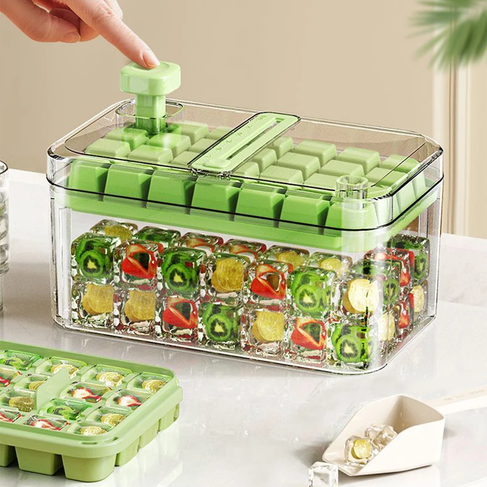 IceBoxIceCubeTrayWithStorageBoxReusableIceCubeMoldsIce