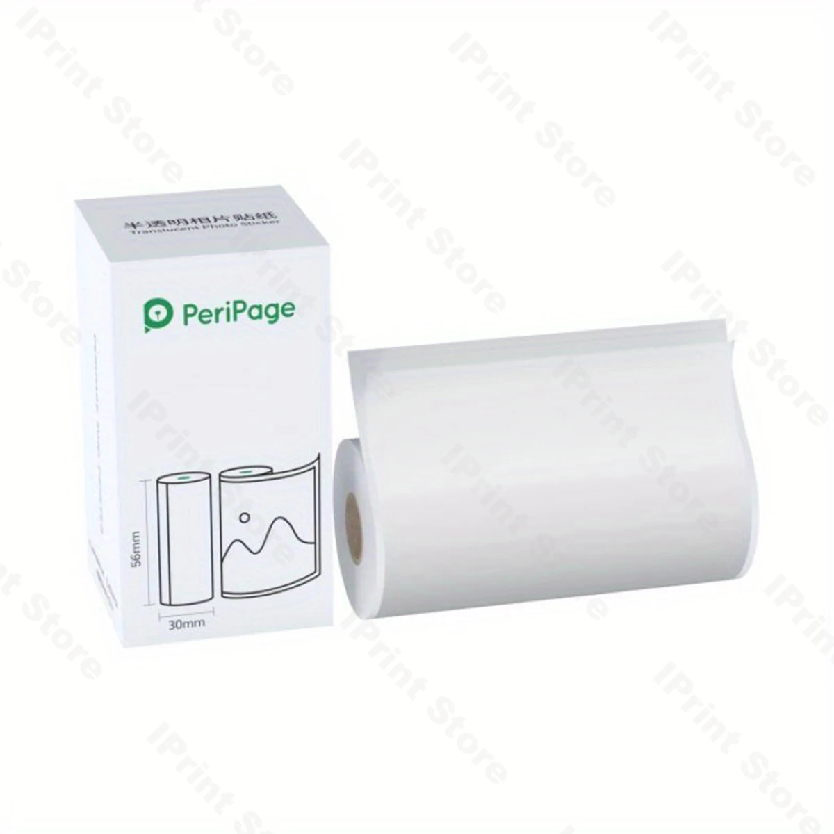1Roll Semi-Transparent Thermal Paper 56mm/77mmx30mm BPA-Free & Waterproof for PeriPage A6/A8/A9 Mini BT Thermal Mobile Printer