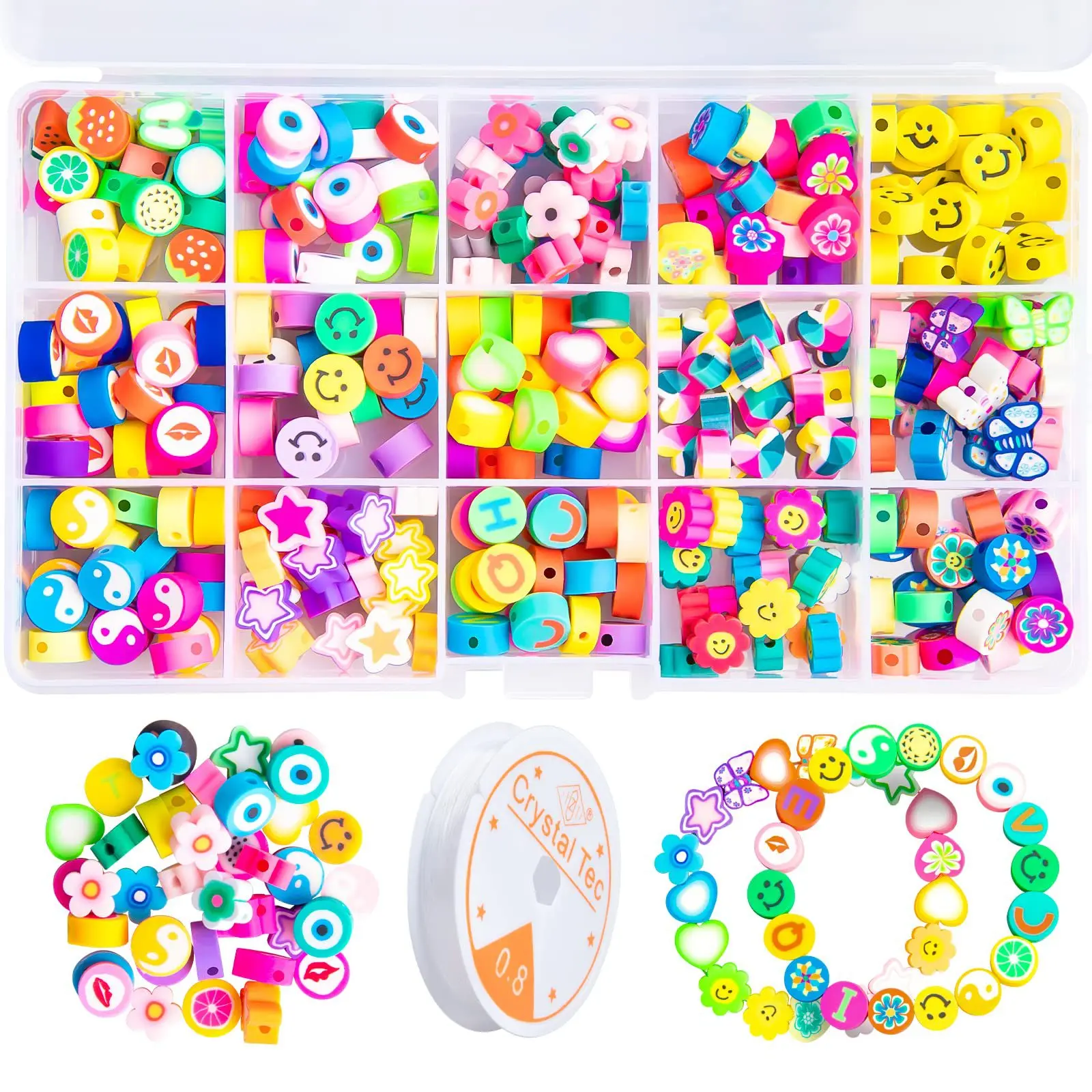 Cute Flower Clay Beads Set Resin Fruit Beads For Children Bracelet Making  Set DIY Jewelry Making Beads Kit Creative Kids Gifts - AliExpress