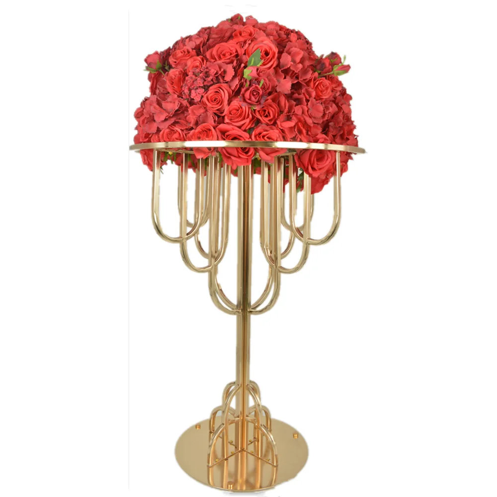 

Wedding Table Centerpieces Event Road Lead Party Pillar Metal Gold Modern Flower Stand Vase Arch Tree Centerpieces For Decor