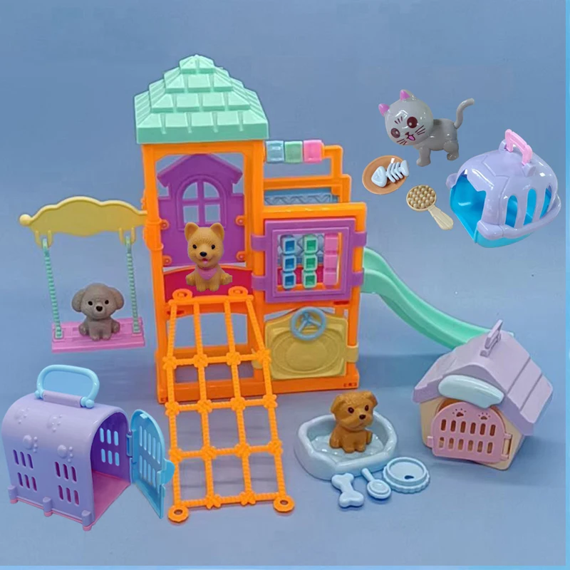Nuovo 2023 Per Barbie Doll Toy Accessories Simulazione Mini Pet Puppy Dog Kennel Parco Divertimenti Set Per La Casa Dei Giochi Per Bambini